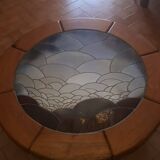 Solid elm coffee table François Sénac