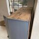 Blue patinated workshop furniture locker room