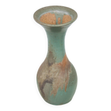 Vase vintage, vase balustre style raku, vase grand col, vase céramique vert céladon