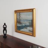 Painting „The Winter Brook”, Scandinavian design, 1970s