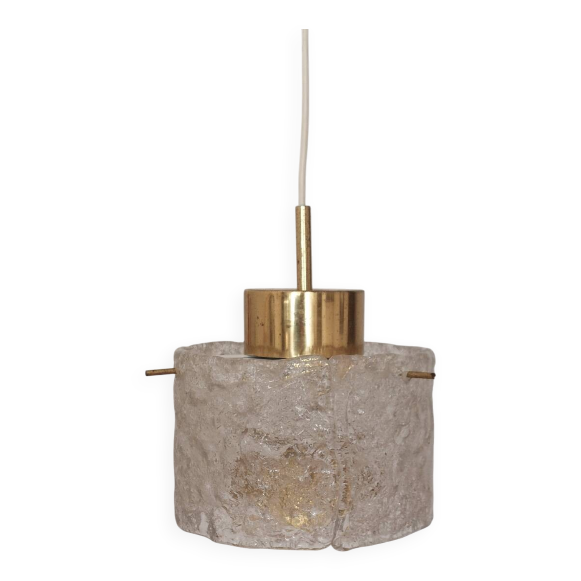 Vintage glass and brass suspension by Hillebrand Germany.