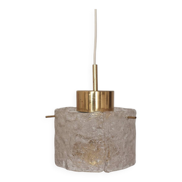 Vintage glass and brass suspension by Hillebrand Germany.