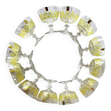 Set of 12 glasses - VMC Reims Arlequin champagne glasses - yellow decor