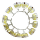 Set of 12 glasses - VMC Reims Arlequin champagne glasses - yellow decor