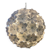 Lustre spoutnik en verre de murano blanc lotus d60