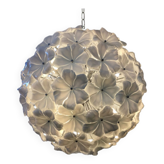 White lotus murano glass sputnik chandelier d60