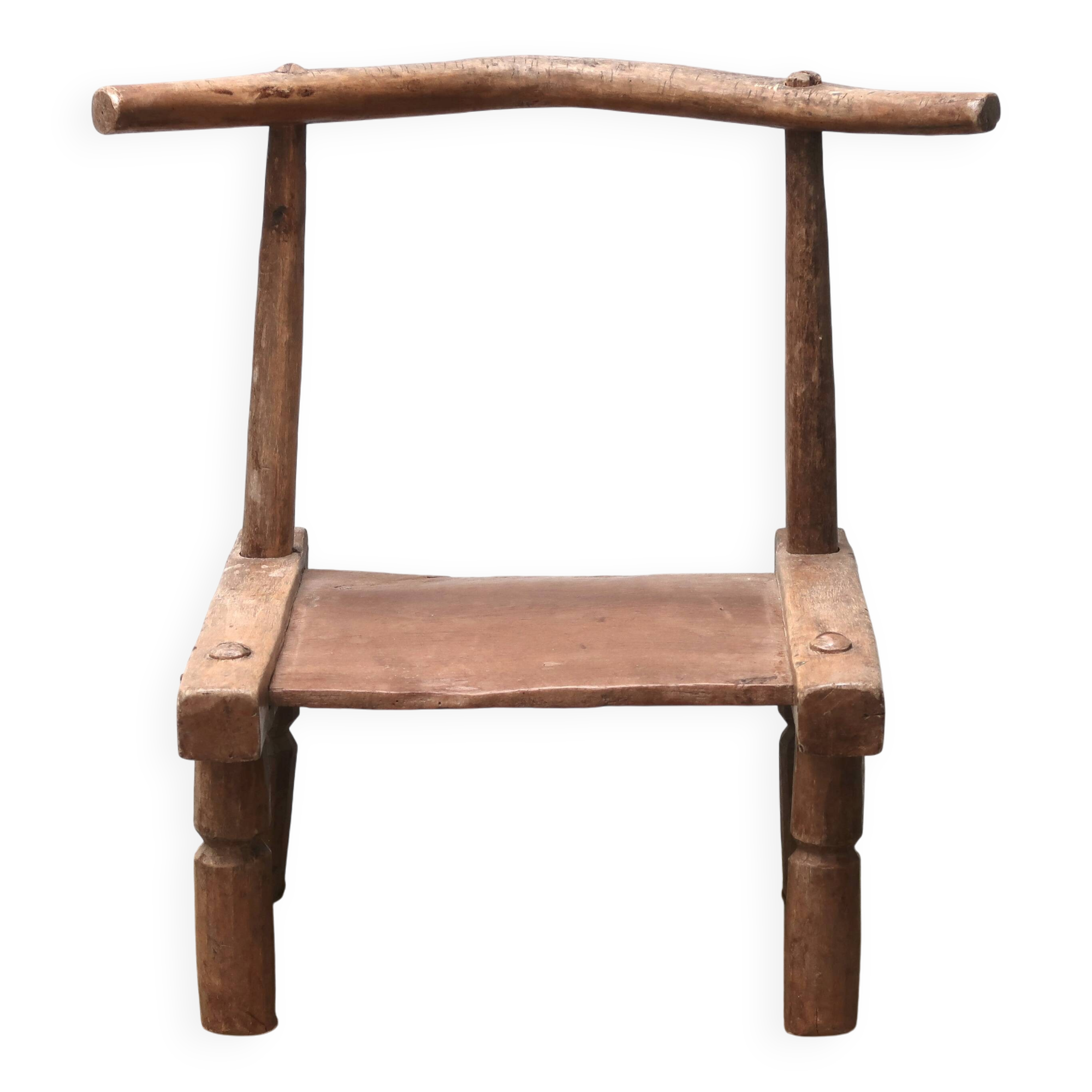 Antique African Baoulé wooden chair, early 20th century