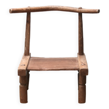 Antique African Baoulé wooden chair, early 20th century
