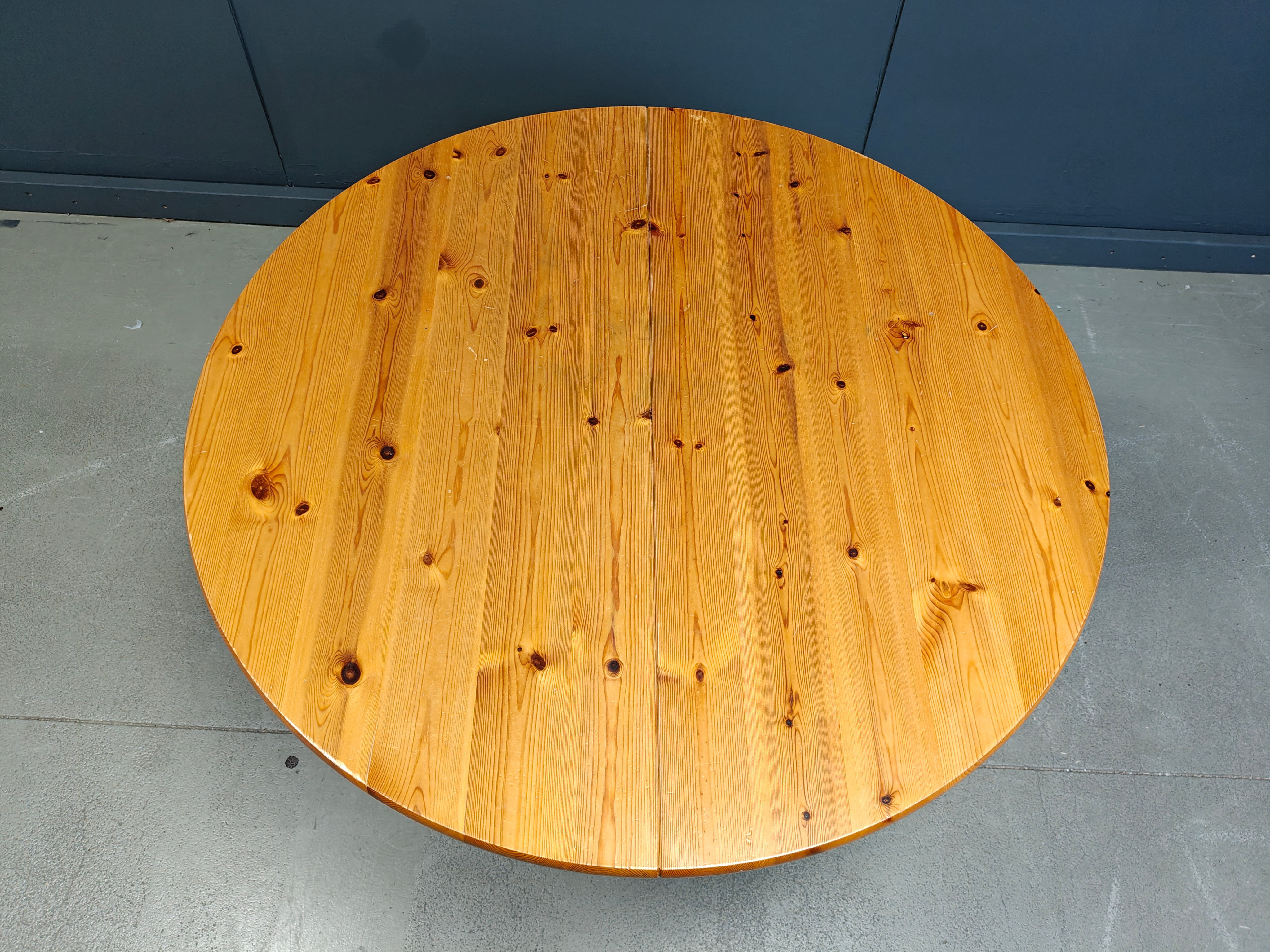 Rainer Daumiller style pine wood dining table, 1970s