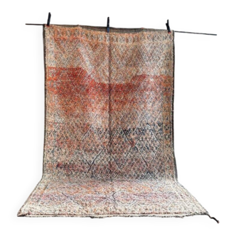 Large Boujad Berber carpet in salmon wool