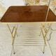 Vintage articulated floor lamp with shelf and magazine holder 1960s