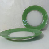 2 flat plates Duralex green Vintage