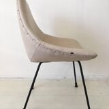 Zakonom zasticeno chair, white leatherette, 1960s