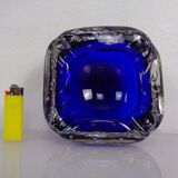 Blue Sommerso Murano Glass Ashtray, Italy, 1960s