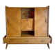 Vintage oak grand buffet Mid-Century Scandinavian with tapered legs from the 50s/70s.