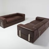 Tito Agnoli Daybed 711 sofa for Cinova in brown leather 1970