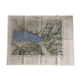 Carte Thonon les bains - Lausanne - Montreux - Lac Leman - 1965