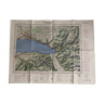 Map Thonon les bains - Lausanne - Montreux - Lac Leman - 1965