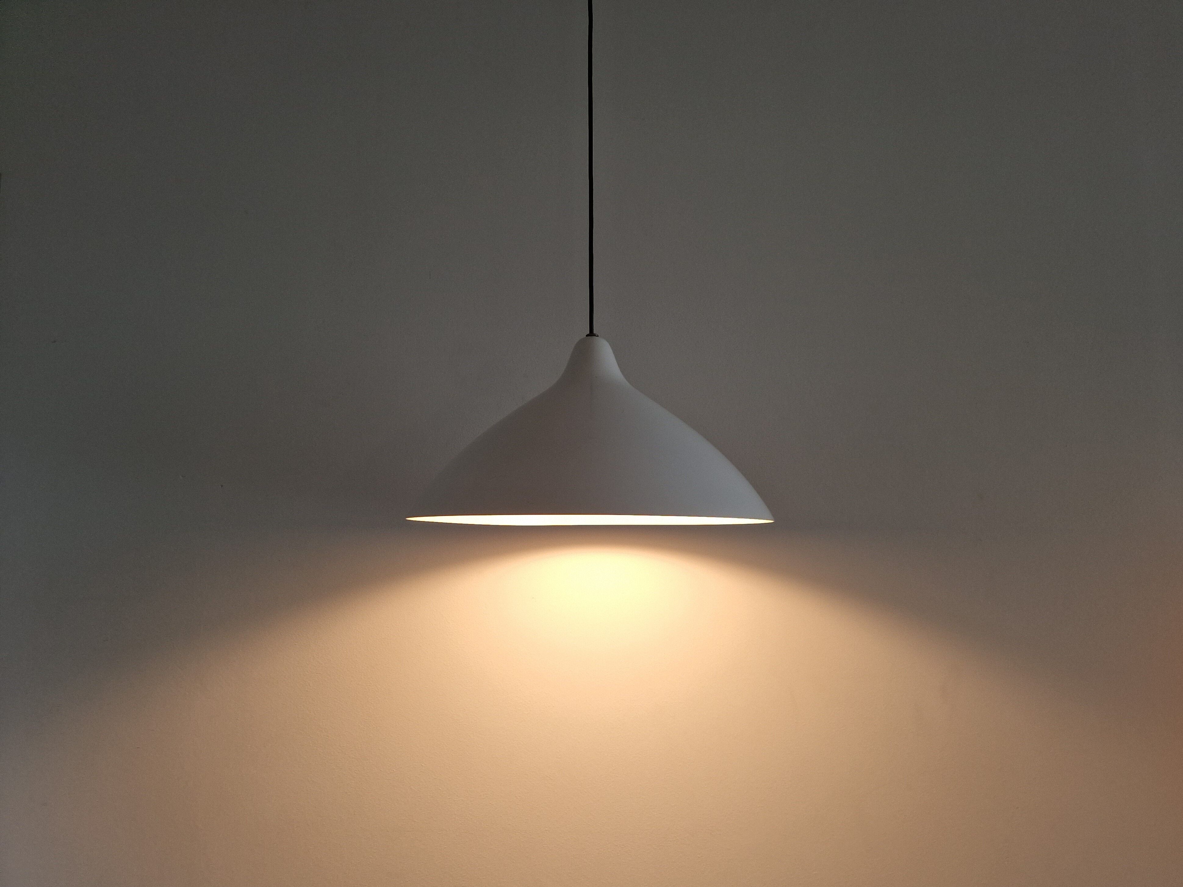 White metal pendant lamp by Lisa Johansson-Pape for Stockmann-Orno, Finland