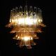 Vintage Murano chandelier, Murrina style, with amber glass petals.