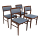 4 Scandinavian walnut chairs, Sweden, 1960