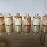 Set of 6 ceramic spice jars signed FPP Vallauris, 1960