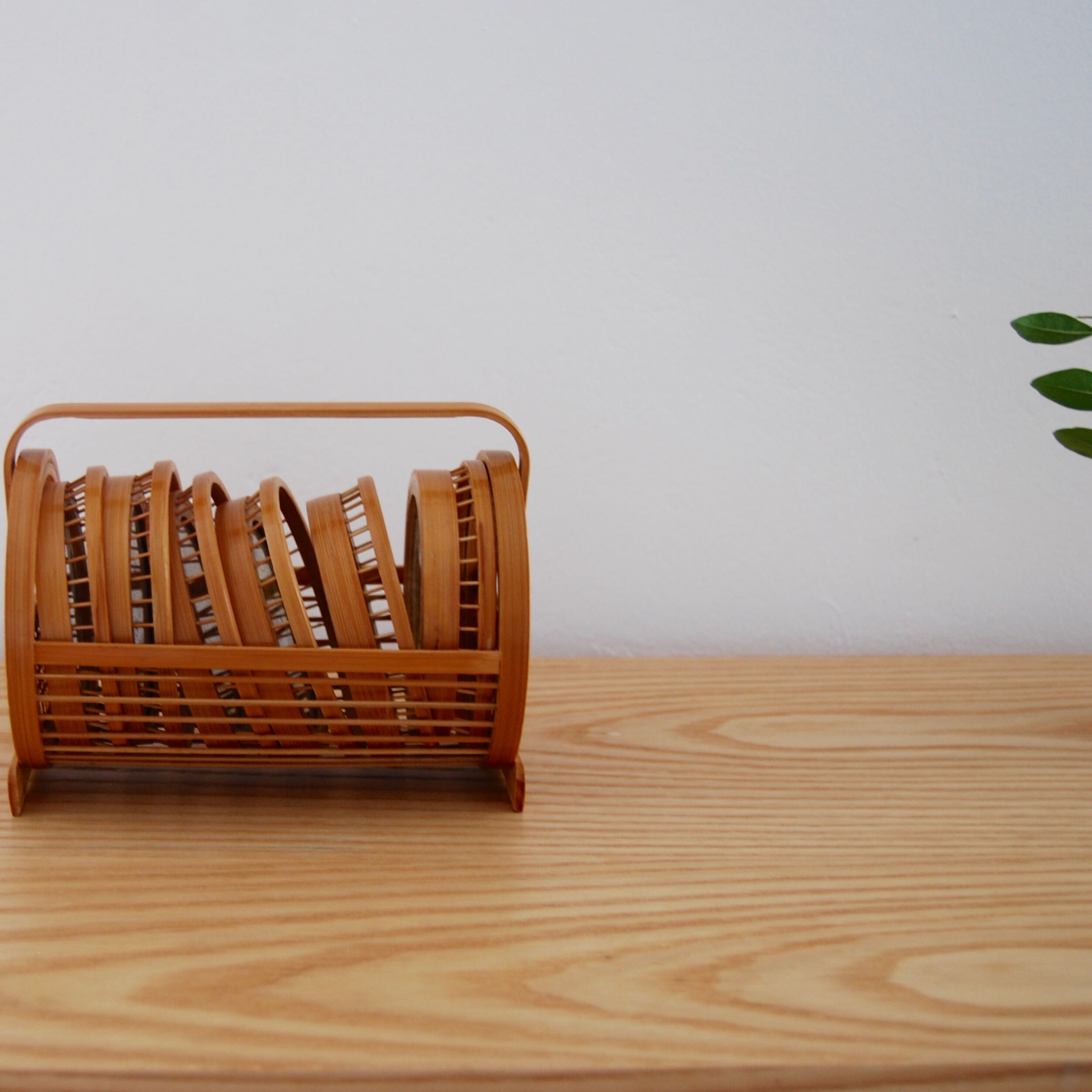 Butterflies and basket rattan coasters