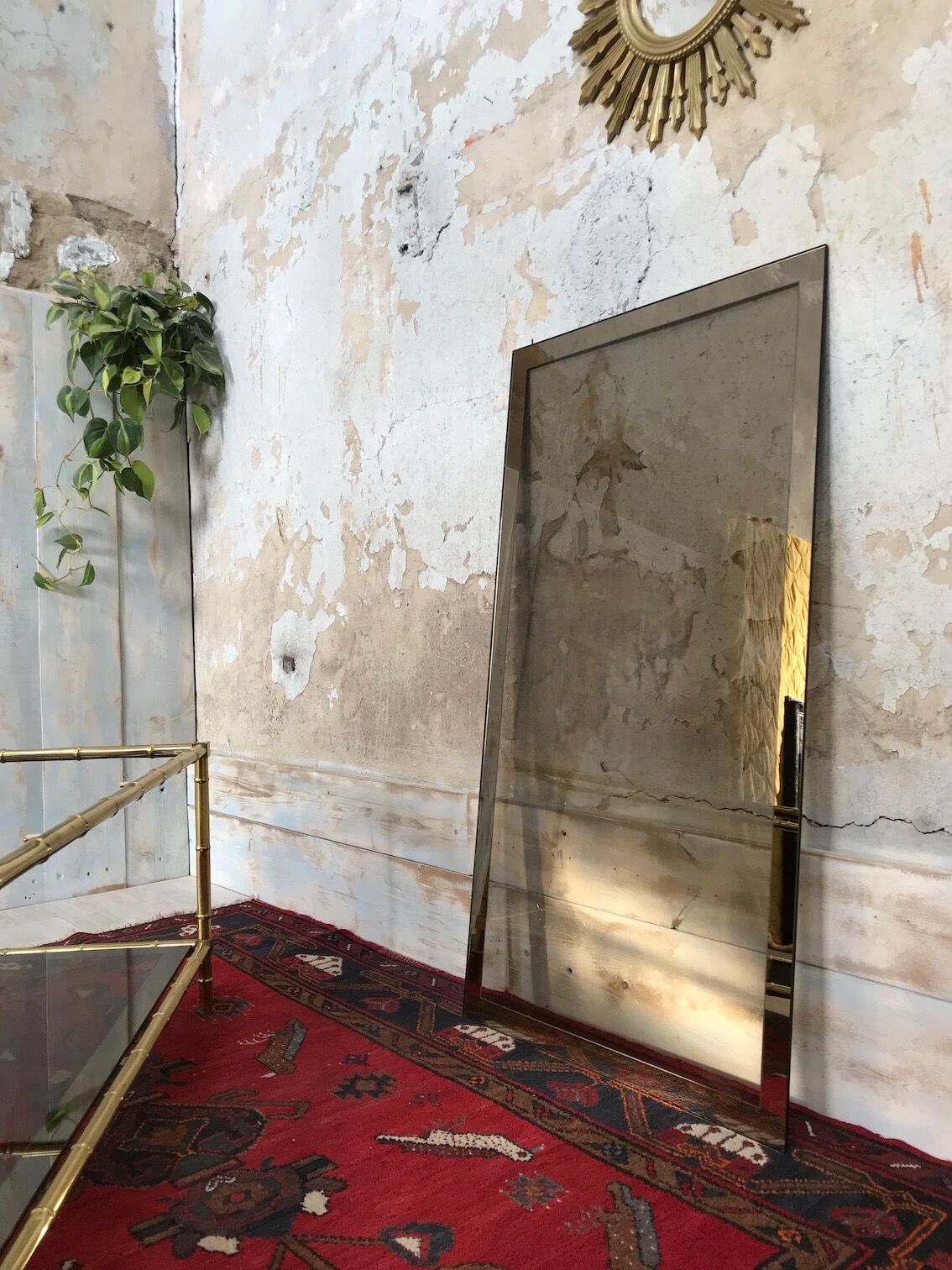 Bamboo imitation brass coffee table