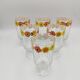 Vintage stemmed glass with floral decoration
