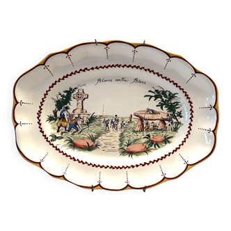Oval dish "bicentenary of the Revolution", earthenware of Saint Clement
