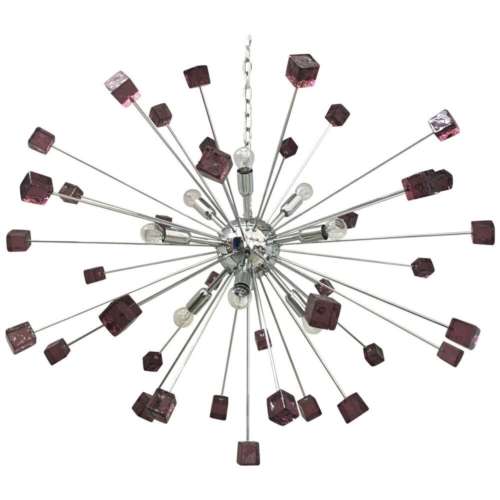 Lustre Ametista cubes murano verre spoutnik lustre