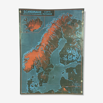 Affiche scolaire géographique Scandinavie / Allemagne