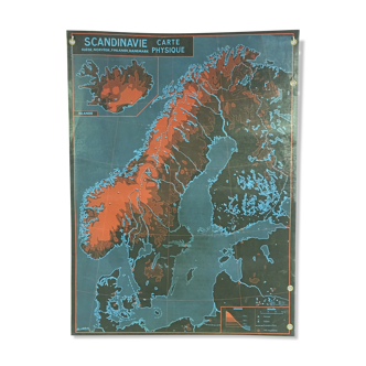Affiche scolaire géographique Scandinavie / Allemagne