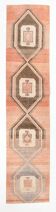 3x12 Pale Red & Brown Antique Vintage Runner Rug, 83x383Cm