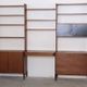 Large Scandinavian wall system in teak with integrated desk – vintage from the 1970s.