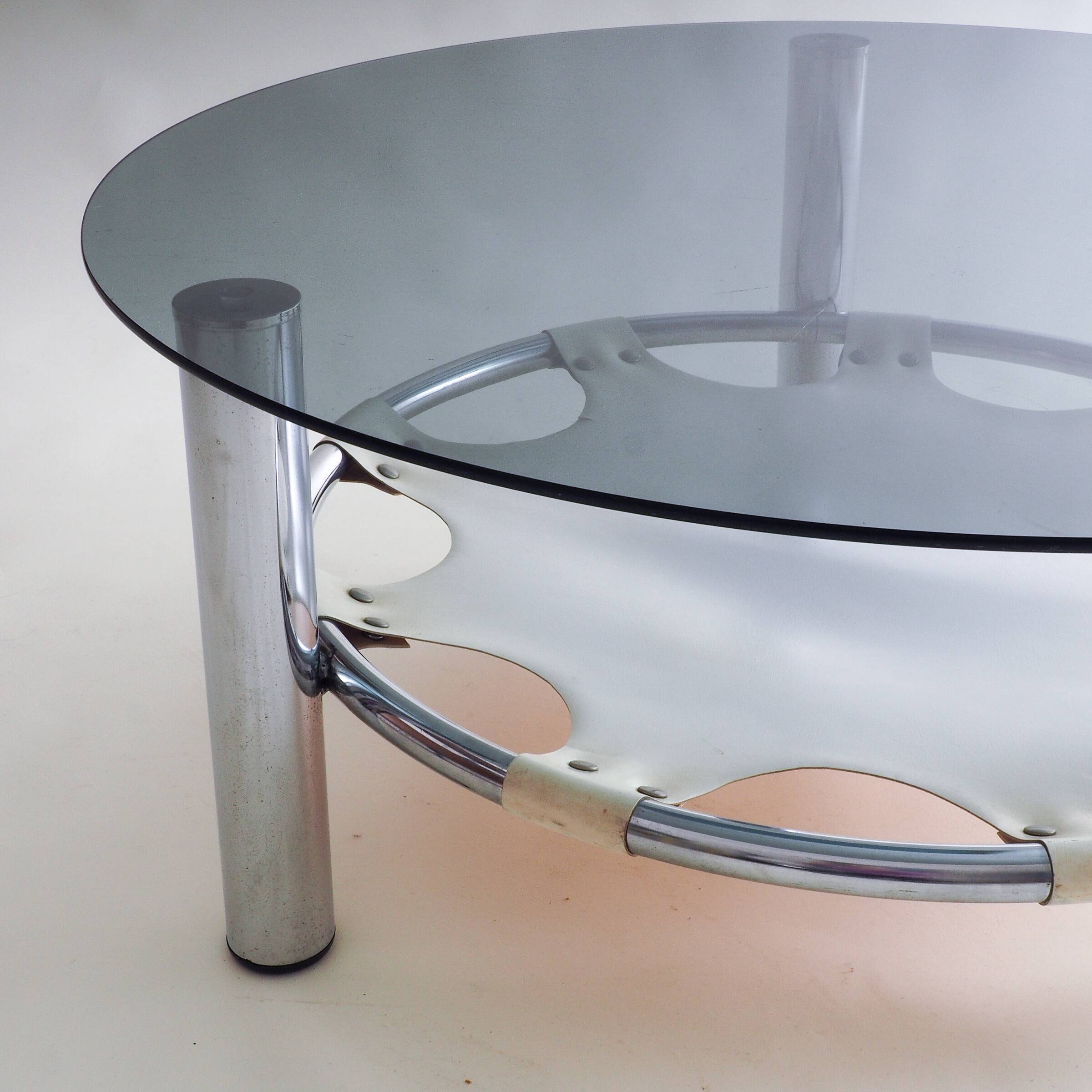 Space Age Glass And Chrome Coffee Table
