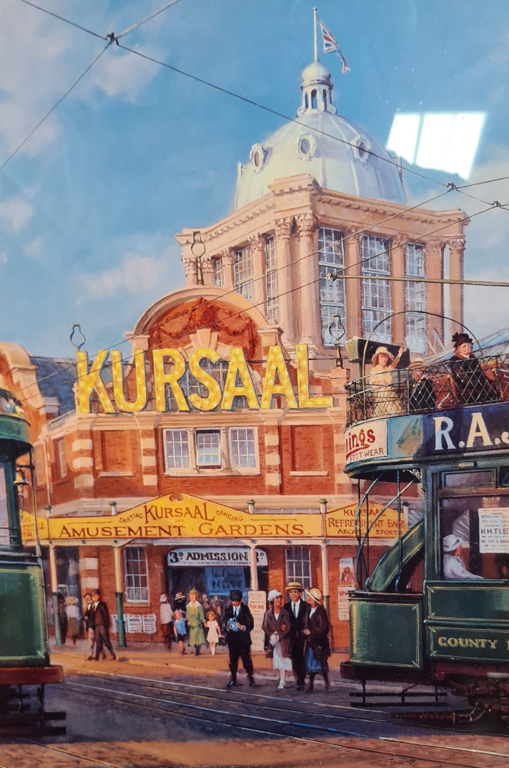 Lithograph kursaal 1920 los angeles signed 1996 in beautiful frame 64x78