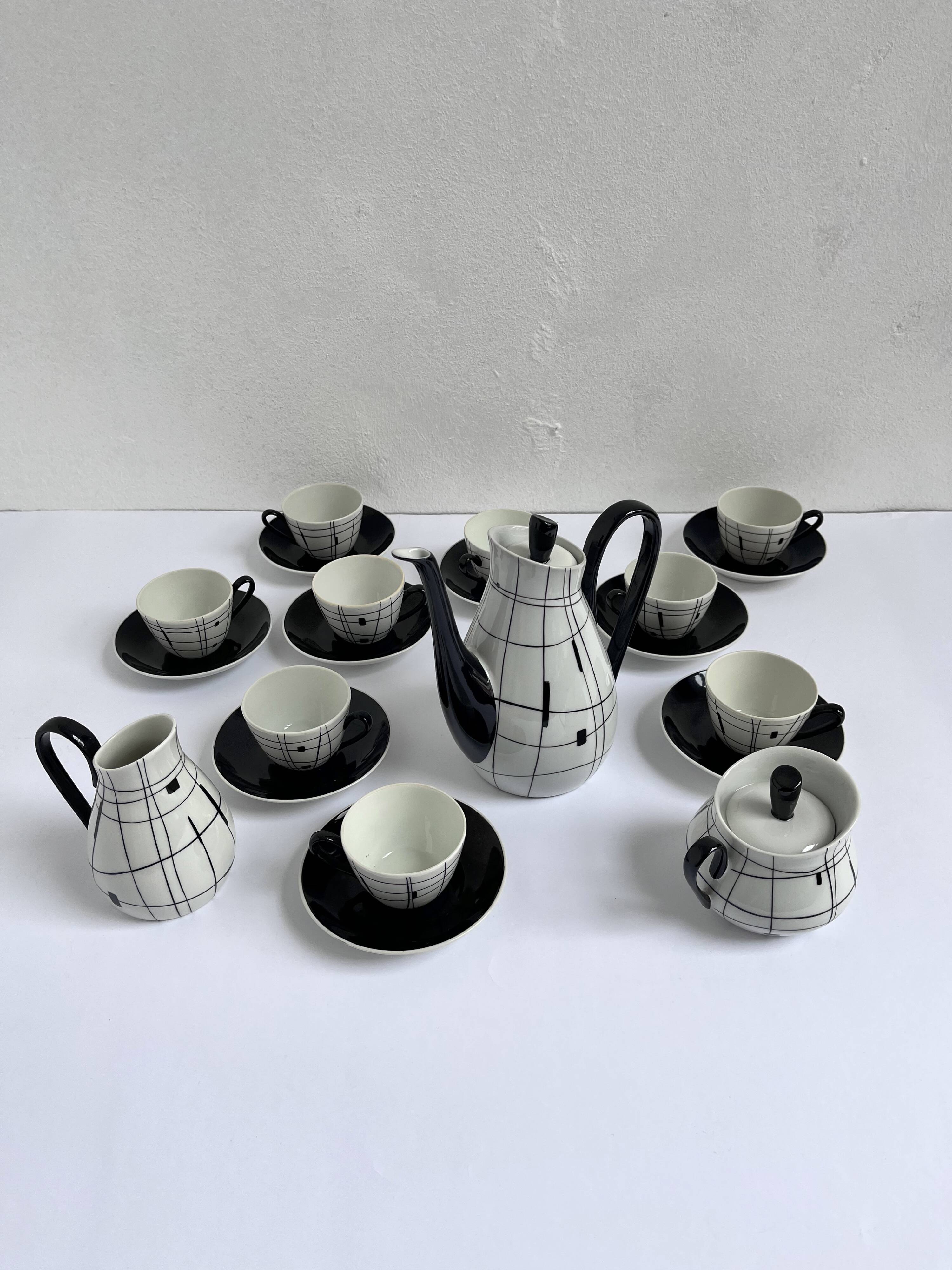 "Lidia" coffee service by Marian Pasich 1957 Chodziez Poland