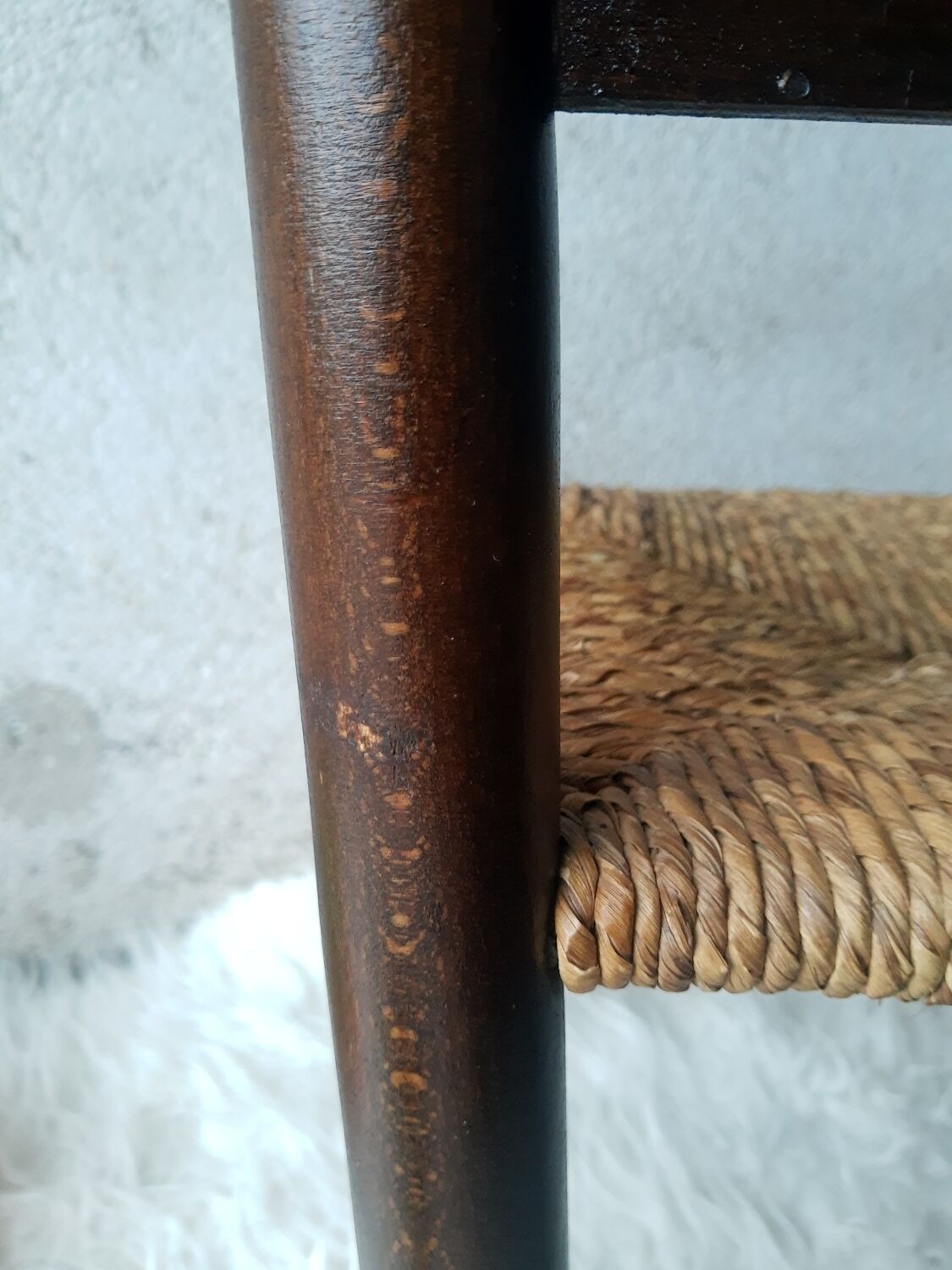 Antique armchair mulched vintage child