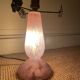 Lamp base in pink glass.