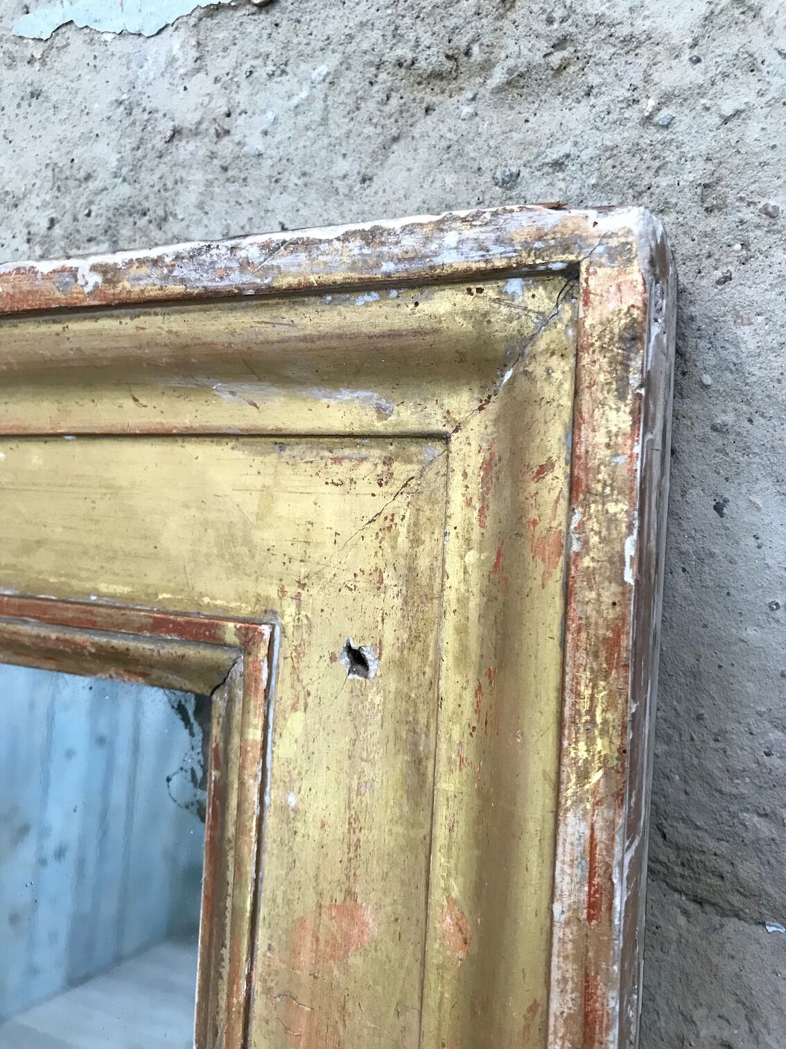 Golden rectangular mirror - 171x127cm