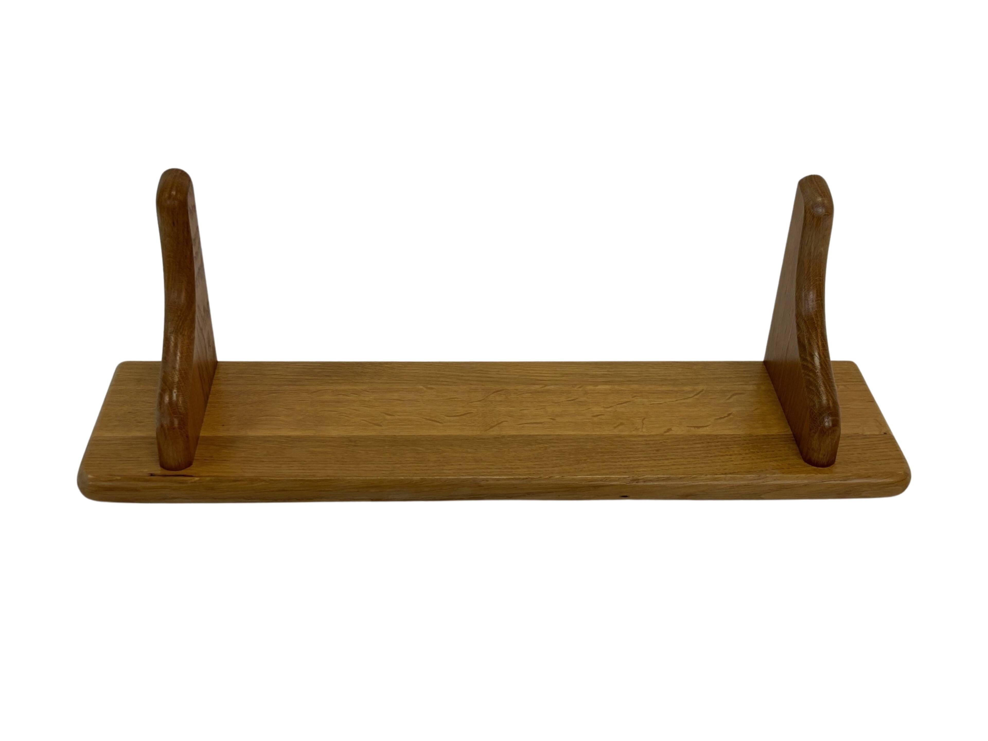 Vintage oak wall rack book shelf 1970s wood minimalist design