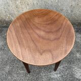 Table ronde guéridon, bois, vintage, années 50