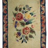 Old American Carpet Hooked handmade 67cm x 103cm 1900s