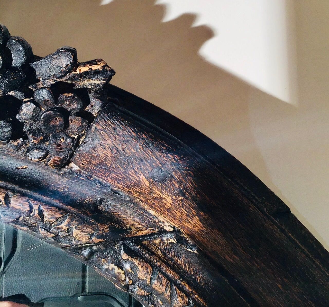 Oval mirror on an 18th century frame