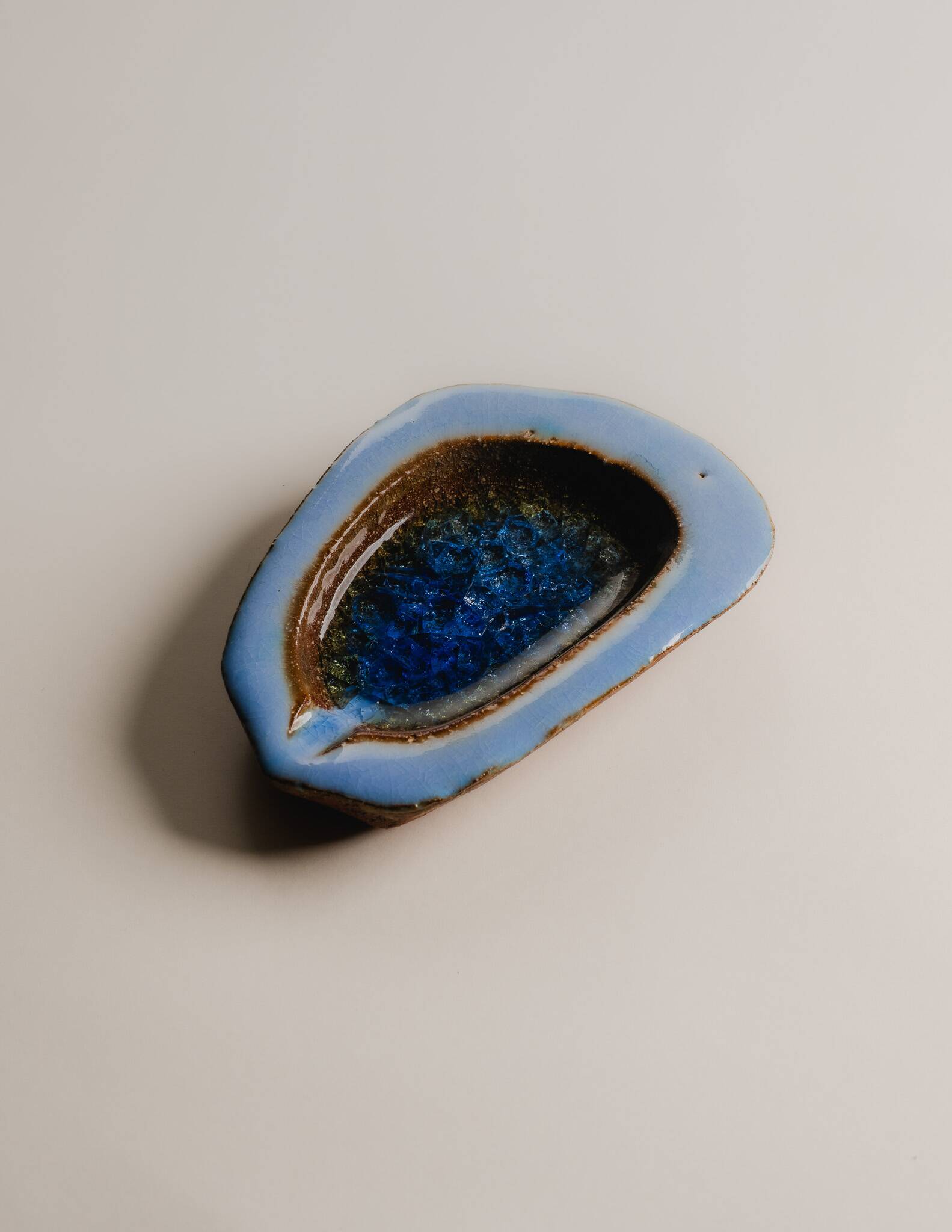 Cendrier en céramique et verre, 1970