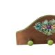 The wooden coat rack with floral motif