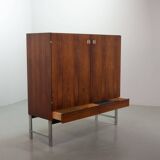 Fristho Franeker Vintage Design Rosewood Cabinet with Glass Handgrips 60s