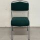 Set of 5 green padded vintage stackable chairs.