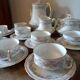 Tea service coffee porcelain Limoges Émile Bourgeois old 19th 20th